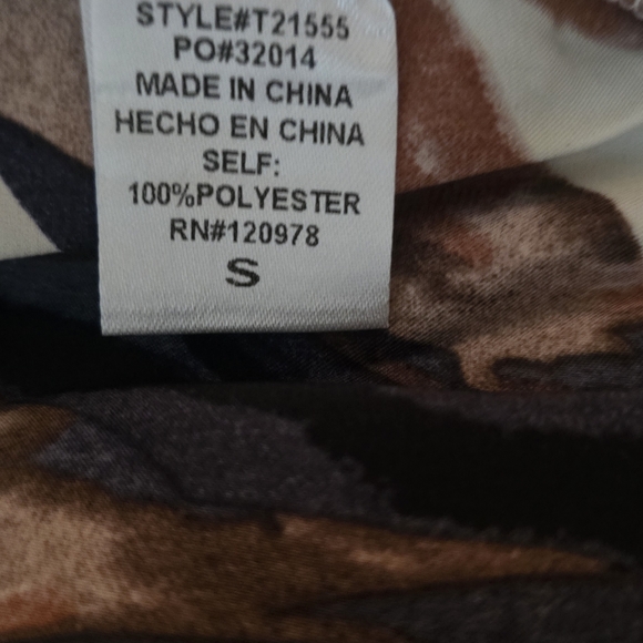 Entro Floral Bohemian Cottagecore Feminine Blouse Cream Brown Black New Small - Picture 4 of 5